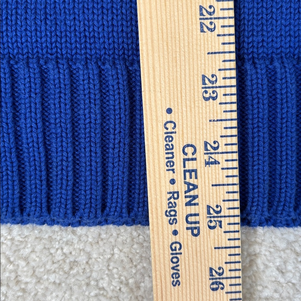 Vintage Ralph Lauren Blue Gold Crest 1/4 Zip Sweater Preppy Women’s Petite Large - Picture 9 of 10
